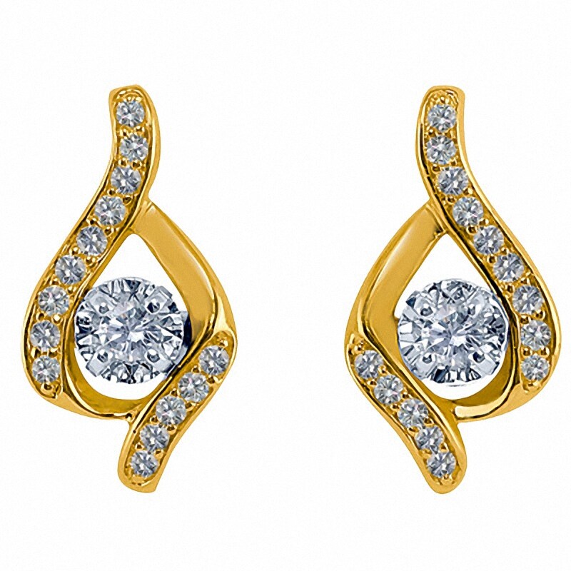 Main Image 1 of Sirena™ 0.33 CT. T.W. Diamond Illusion Drop Earrings in 14K Gold