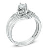 Thumbnail Image 2 of 0.33 CT. T.W. Princess-Cut Diamond Swirl Bridal Set in 10K White Gold