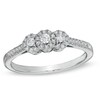 Thumbnail Image 0 of 0.25 CT. T.W. Diamond Three Stone Framed Ring in 14K White Gold