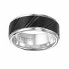 Thumbnail Image 1 of Triton Men's 9.0mm Comfort Fit Two-Tone Tungsten Slant Wedding Band - Size 10