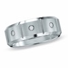 Thumbnail Image 0 of Men's 0.09 CT. T.W. Diamond Three Stone Tungsten Wedding Band - Size 10