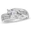 Thumbnail Image 0 of 1.50 CT. T.W. Princess-Cut Diamond Three Stone Bridal Set in 14K White Gold