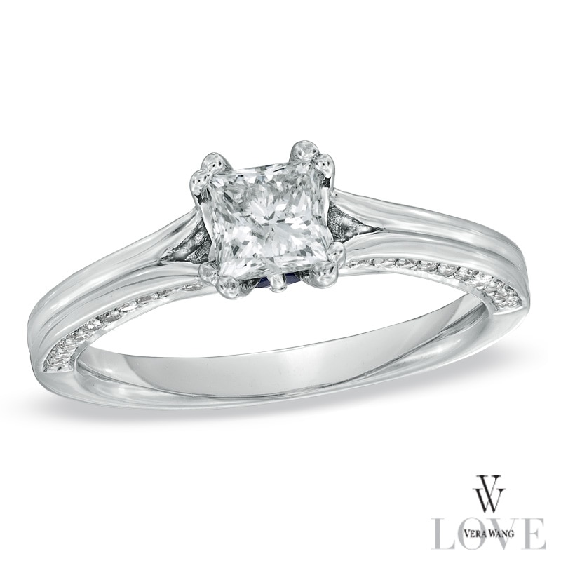 Vera Wang Love Collection 0.83 CT. T.W. Princess-Cut Diamond Engagement Ring in 14K White Gold