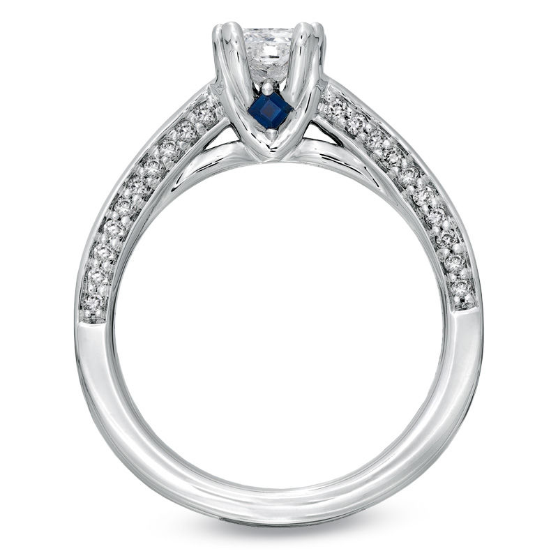 Main Image 2 of Vera Wang Love Collection 0.83 CT. T.W. Princess-Cut Diamond Engagement Ring in 14K White Gold