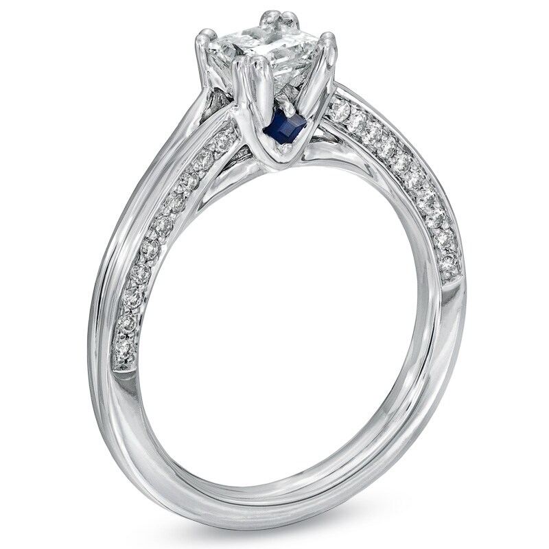 Main Image 3 of Vera Wang Love Collection 0.83 CT. T.W. Princess-Cut Diamond Engagement Ring in 14K White Gold
