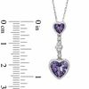Heart-Shaped Amethyst and Lab-Created White Sapphire Pendant and Earrings Set in Sterling Silver