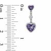 Heart-Shaped Amethyst and Lab-Created White Sapphire Pendant and Earrings Set in Sterling Silver