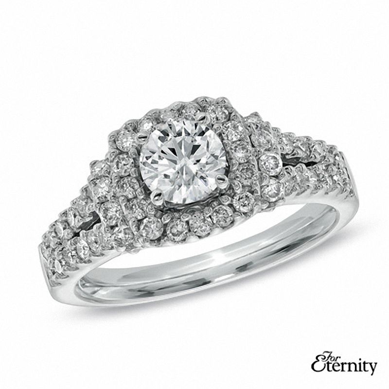 For Eternity 1.50 CT. T.W. Diamond Frame Ring in 14K White Gold