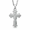 Thumbnail Image 0 of Black & Blue Jewelry Co. Diamond Accent Cross Pendant in Stainless Steel