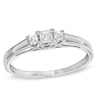 Thumbnail Image 1 of 0.25 CT. T.W. Princess-Cut Diamond Three Stone Engagement Ring in 10K White Gold