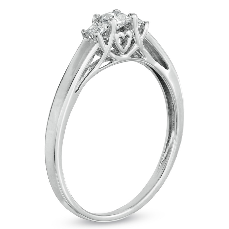 0.25 CT. T.W. Princess-Cut Diamond Three Stone Engagement Ring in 10K White Gold