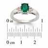 Thumbnail Image 2 of Emerald-Cut Lab-Created Emerald and Diamond Accent Pendant, Ring and Earrings Set in Sterling Silver - Size 7