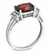 Thumbnail Image 1 of Cushion-Cut Garnet and Diamond Accent Pendant, Ring and Earrings Set in Sterling Silver - Size 7