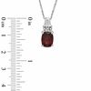 Thumbnail Image 2 of Cushion-Cut Garnet and Diamond Accent Pendant, Ring and Earrings Set in Sterling Silver - Size 7