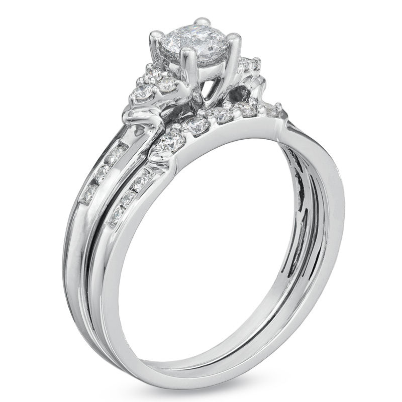 Main Image 2 of 0.75 CT. T.W. Diamond Bridal Set in 14K White Gold