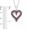 Thumbnail Image 1 of Lab-Created Ruby and Diamond Accent Heart Pendant in Sterling Silver