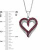 Lab-Created Ruby and Diamond Accent Heart Pendant in Sterling Silver