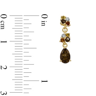Multi Semi-Precious Gemstone and Diamond Accent Pendant and Earrings Set in Sterling Silver with 14K Gold Plate
