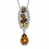 Multi-Gemstone Drop Pendant in Sterling Silver