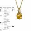 Oval Citrine and Diamond Accent Twist Pendant and Ring Set in Sterling Silver with 14K Gold Plate - Size 7