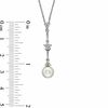 6.5-8.0mm Freshwater Cultured Pearl and Lab-Created White Sapphire Pendant and Earrings Set in Sterling Silver