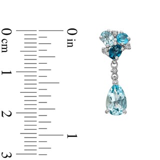 Blue Topaz and Diamond Accent Pendant and Earrings Set in Sterling Silver