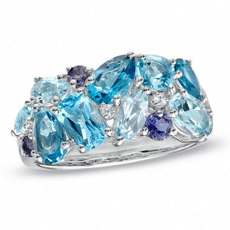 Multi-Gemstone Ring in Sterling Silver|Peoples Jewellers