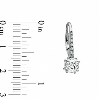 Cushion-Cut White Lab-Created Sapphire Pendant, Ring and Earrings Set in Sterling Silver - Size 7