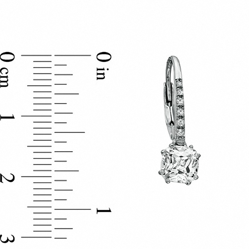 Main Image 3 of Cushion-Cut White Lab-Created Sapphire Pendant, Ring and Earrings Set in Sterling Silver - Size 7