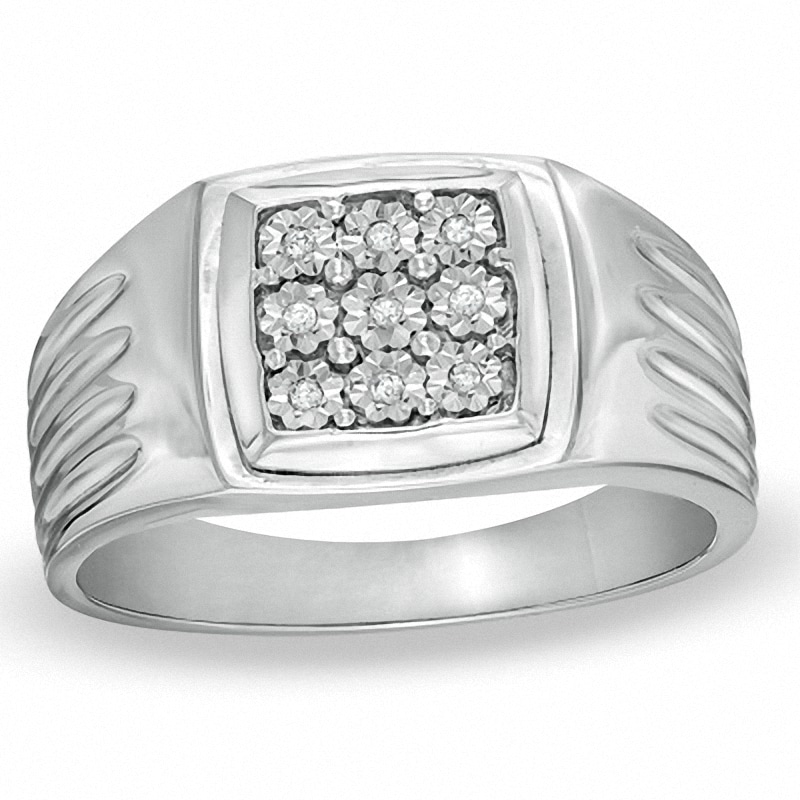 Men's Diamond Accent Ring in Sterling Silver