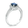 Thumbnail Image 2 of Blue Sapphire and 0.28 CT. T.W. Diamond Engagement Ring in 10K White Gold