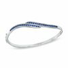 Thumbnail Image 1 of Lab-Created Sapphire Bangle in Sterling Silver
