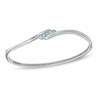 Thumbnail Image 1 of Blue Topaz Bypass Bangle in Sterling Silver