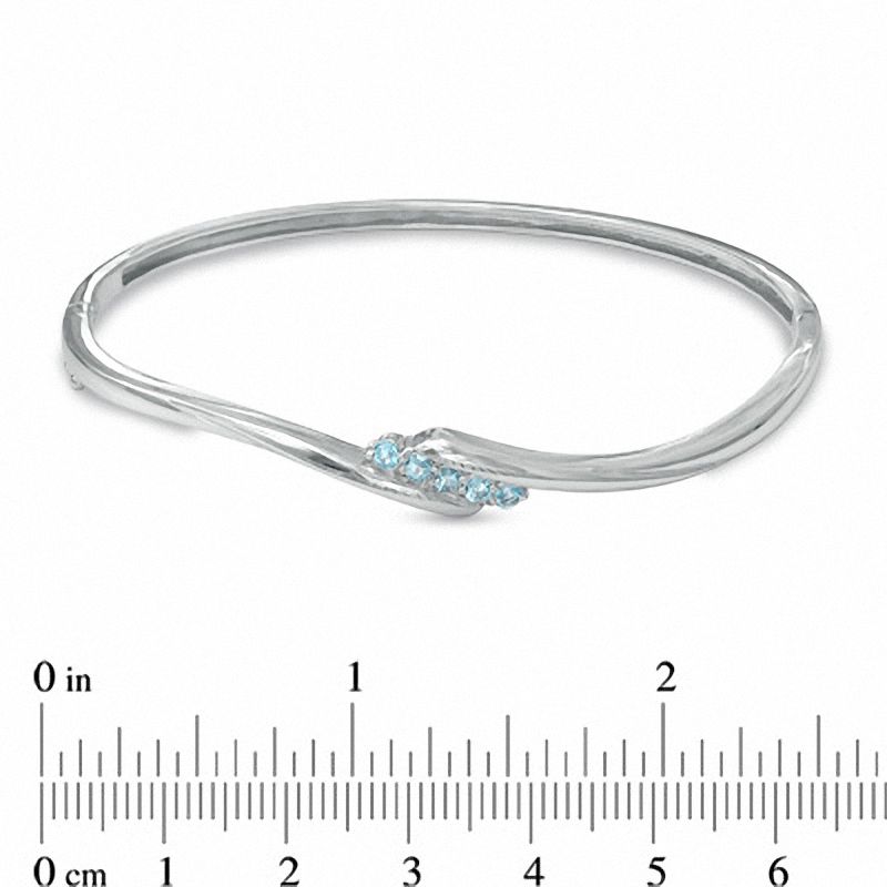 Blue Topaz Bypass Bangle in Sterling Silver