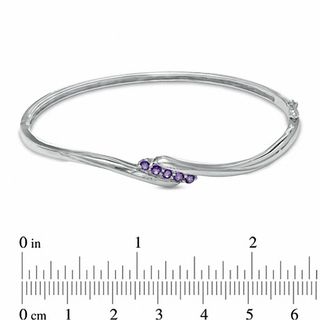 Amethyst Bypass Bangle in Sterling Silver