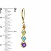 Thumbnail Image 1 of Multi-Gemstone and Diamond Accent Ribbon Drop Earrings in 10K Gold
