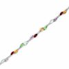 Thumbnail Image 1 of Marquise Multi-Gemstone Bracelet in Sterling Silver
