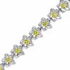 Thumbnail Image 1 of Peridot Flower Bracelet in Sterling Silver