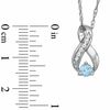 Thumbnail Image 1 of 4.0mm Aquamarine and 0.10 CT. T.W. Diamond Infinity Loop Pendant in Sterling Silver