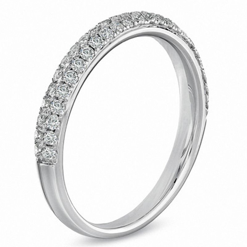 Vera Wang Love Collection 0.37 CT. T.W. Diamond Two Row Band in 14K White Gold