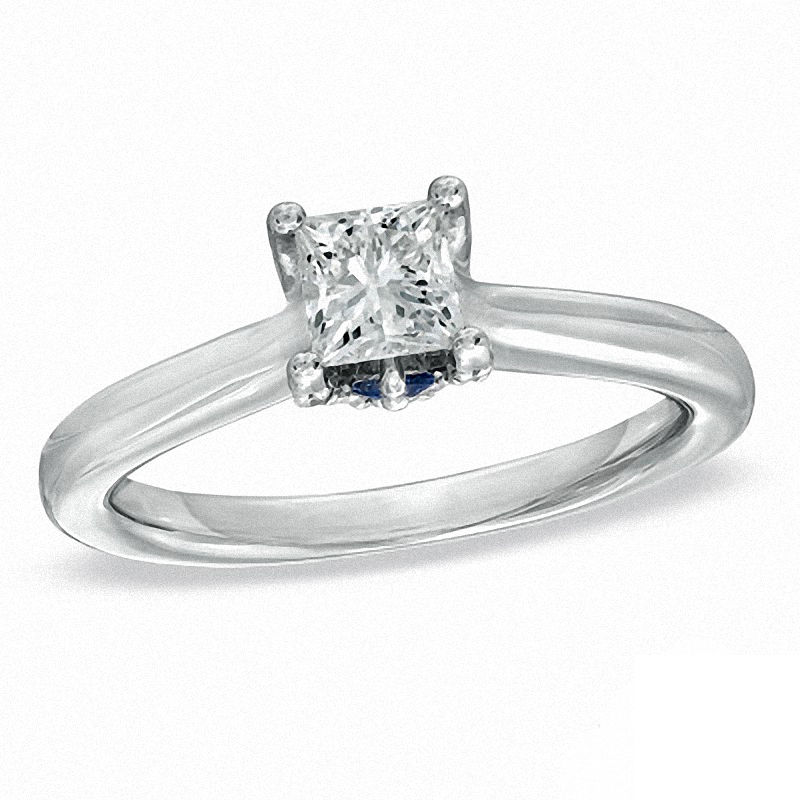 Vera Wang Love Collection 0.57 CT. T.W. Princess-Cut Diamond Engagement Ring in 14K White Gold