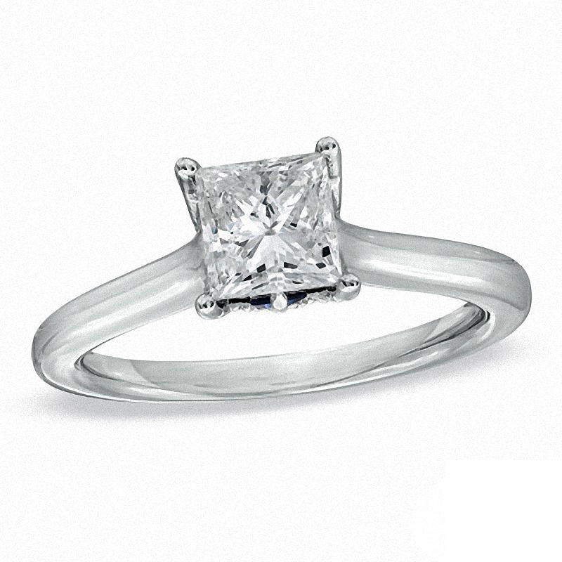 Main Image 1 of Vera Wang Love Collection 1.04 CT. T.W. Princess-Cut Diamond Engagement Ring in 14K White Gold