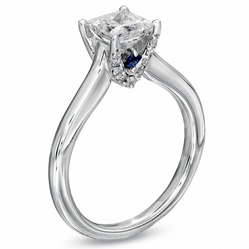 Main Image 3 of Vera Wang Love Collection 1.04 CT. T.W. Princess-Cut Diamond Engagement Ring in 14K White Gold