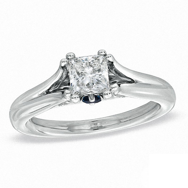 Vera Wang Love Collection 0.82 CT. T.W. Princess-Cut Diamond Engagement Ring in 14K White Gold