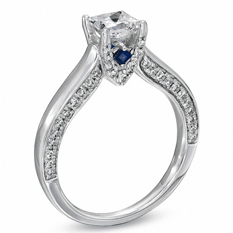 Main Image 3 of Vera Wang Love Collection 1.10 CT. T.W. Princess-Cut Diamond Engagement Ring in 14K White Gold