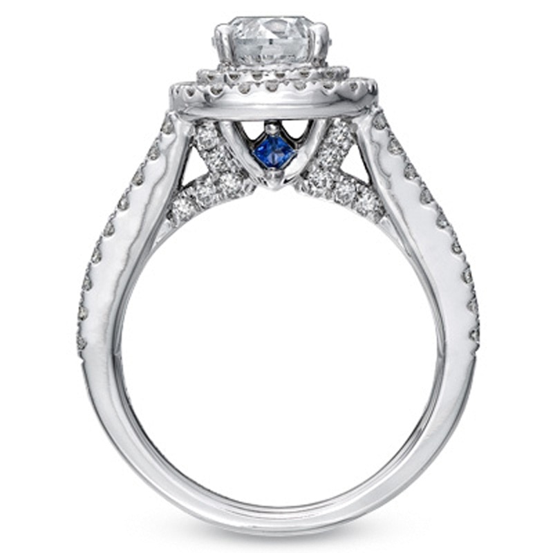 Vera Wang Love Collection 1.95 CT. T.W. Diamond Frame Split Shank Engagement Ring in 14K White Gold