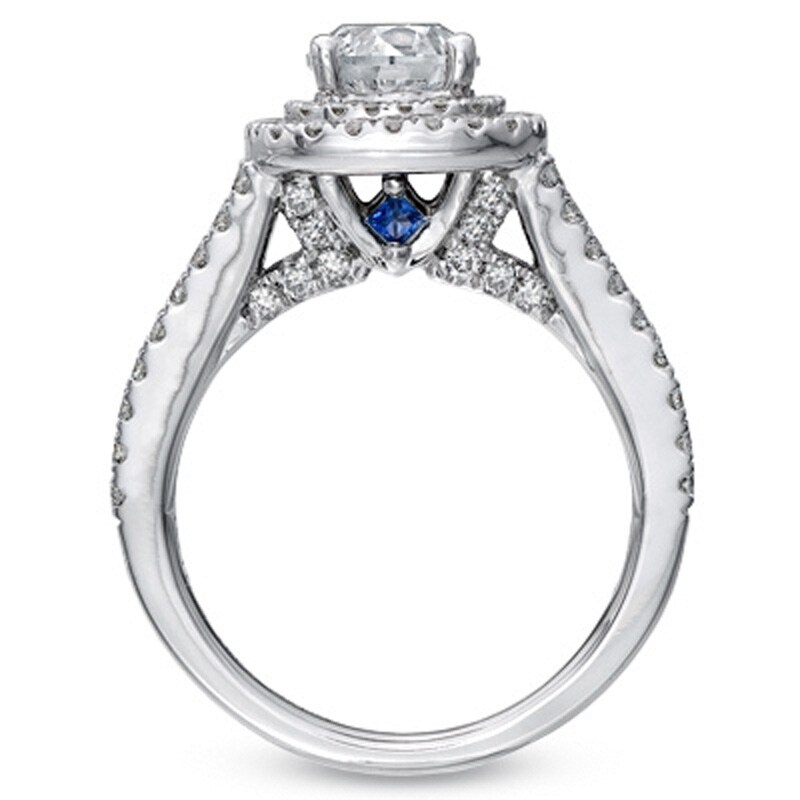 Main Image 2 of Vera Wang Love Collection 1.95 CT. T.W. Diamond Frame Split Shank Engagement Ring in 14K White Gold