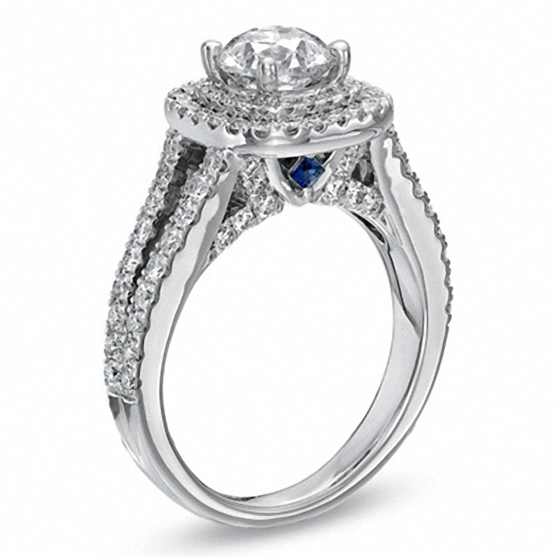 Main Image 3 of Vera Wang Love Collection 1.95 CT. T.W. Diamond Frame Split Shank Engagement Ring in 14K White Gold