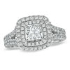 Thumbnail Image 0 of Vera Wang Love Collection 2.20 CT. T.W. Princess-Cut Diamond Frame Split Shank Engagement Ring in 14K White Gold