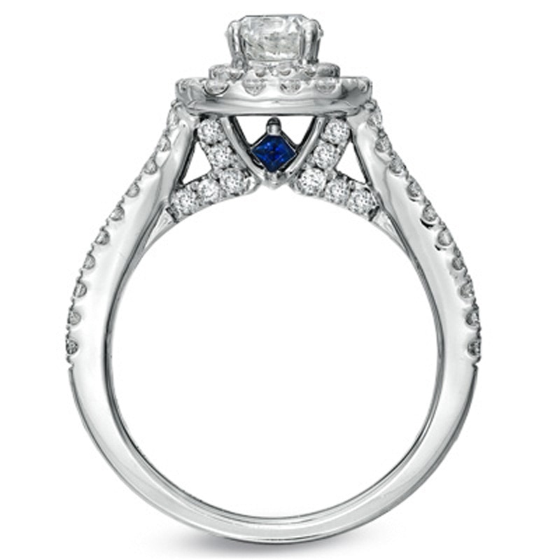 Vera Wang Love Collection 1.45 CT. T.W. Diamond Frame Split Shank Engagement Ring in 14K White Gold